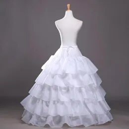 Sprzedaż w magazynie cztery obręcze Pięć warstw Petticoats A-line Poślizg ślizgowa Crinoline na suknie balowe Quinceanera Wedding Prom Dresse213e