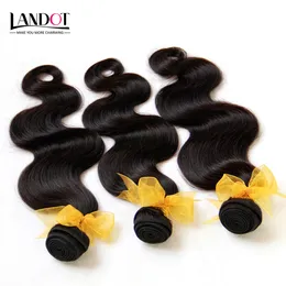 Malaio Onda Do Corpo Do Cabelo 100% Cabelo Humano Weave Ondulado 4 Bundles Muito Grau 8A Não Transformados Extensões de Cabelo Da Malásia Preto Natural Dupla Tramas