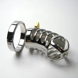 New High quality Male Chastity Device Men Bird Lock Stainless Steel Cock Cage Sex Toys #R47