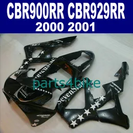 HONDA CBR 900RR fairings için yüksek kaliteli kaporta kiti CBR929 00 01 CBR900RR 2000 2001 siyah Sevenstars motosiklet set HB80