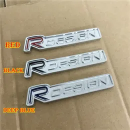 3D Metal Zinc Alloy R Design RDesign Letter Emblem Bads Car Sticker Car Styling Decal för VOO V40 V60 C30 S60 S80 S90 XC60