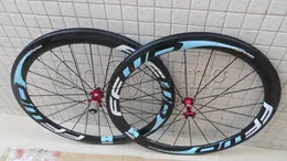 FFWD Fast Forward F5R Kolcykelhjul 50mm Clincher Tubular Road Cycling Cykel 700C Wheelset White Blue 3K Glossy