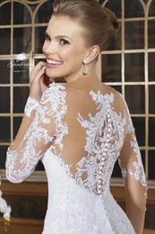 2022 Vintage maniche lunghe sirena abiti da sposa appliqued bottoni in pizzo a strati volant indietro abiti da sposa abiti da sposa robe de 237b