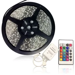 3528 RGB Vattentät IP65 60LED M 5m SMD Flexibla LED-lampor 24 Key IR Fjärrkontrollen