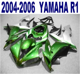 Wtryskarka Full Fulling Kit dla Yamaha 2004 2005 2006 YZF R1 Green Black Silver Motorcycle Fairings Set 04-06 YZF-R1 VL55