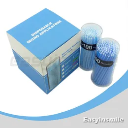 Partihandel-Fri frakt EasyInsmile 400 st Engångsmikroapplikatorborste Böjbar Regular Blue Dia.2.5 mm för tandläkare