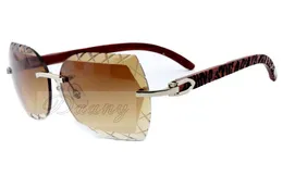 Fashion engraving lens, high quality sunglasses 8300593 natural birch hand carved tiger pattern mirror legs sunglasses, size: 60-18-135mm