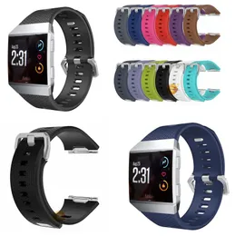 12 Färg för Fitbit Jonic Watch Bands Tillbehör Silikon Sportband med rostfritt stål metalllås