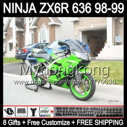 8GiFts Free Dostosowane przez 98 99! Kawasaki Light Green ZX 6R 636 ZX6R Y677 ZX-6R 1998 1999 98-99 ZX636 Green Black ZX-636 Łwycenia