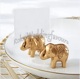 REE TRANSPORTE 50 pcs Ouro Elefante Lugar Titular do Cartão Favores com Cartão de Correspondência Favores Do Casamento Titular do Cartão Fontes Do Partido Decoração de Mesa