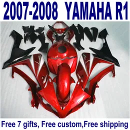 NEW Fairings for YAMAHA YZF R1 2007 2008 red black motorcycle fairing kits YZF-R1 07 08 ER13 + 7 gifts