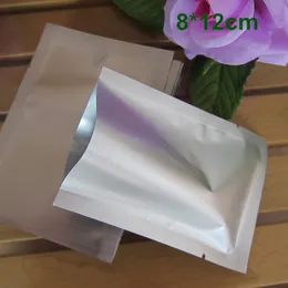 8x12cm (3.1x4.7 ") Przechowywanie żywności Pakiet detaliczny Open Top Matte Aluminiowa Bag Folia Mylar Heat Footing Packum Packa do pakowania przekąski
