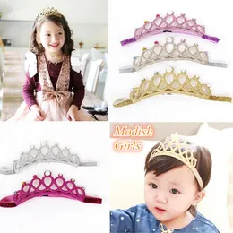 Modish Girls Baby Girls Glitter Felt Headbands with Colors Crystals Novelty Tiara For Baby Princess