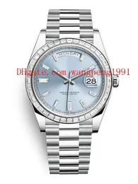 11 Style Original Box klocka 40mm 228396 228396TBR Cube Diamond Bezel rostfritt stål Urverk Automatisk klocka Armbandsur.