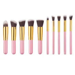 10st / set Mini Makeup Brushes Foundation Blending Blush Make Up Brush Beauty Tool Kit Set EMS DHL Wholesale 20Set