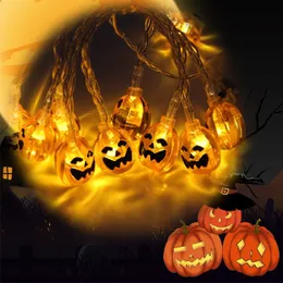 LED Fairy String Light Battery Mechatrowane Dynia Halloween Dekoracje Świąteczne Oświetlenie Festiwal Decor 10/20 Diody Dyni Lampa JK1909KD