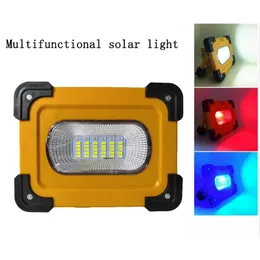 LED Work Outdoor Lighting Portable Solar 36LED Flood Lights Rechargeable Power Bank Emergency Lamp USB Charger Flashlight for Indoor