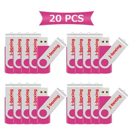 Pink Bulk 20pcs 32GB USB Flash Drives Girevole Rotante Metallo Flash Memory Stick 32GB per Computer Laptop Tablet Thumb Pen Drive Storage