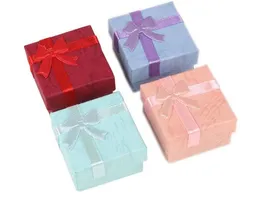 48pcs/lot Assorted Colors Jewelry Sets Display Box Necklace Earrings Ring Box 4*4 Packaging Gift Box