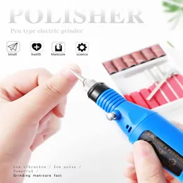 USB Mini Electric Nail Polisher Portable Pen Electric Polishing Set 6 Färger Nail Tools Partihandel