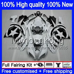 Body + 8gifts for Kawasaki ZX 6R 6 R 600CC ZX636 2007 2008 جيد نجوم أبيض 209MY.14 ZX-636 ZX600 600 ZX6R 07 08 ZX 636 ZX-6R 07 08 Fairings