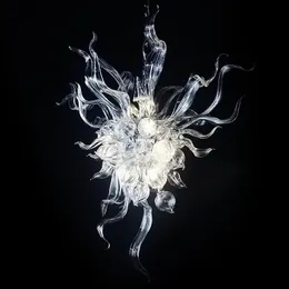 100% munblåst ce ul Borosilicate Murano Glass Dale Chihuly Art Clear Glass Chandelier Unik matsalsbelysning
