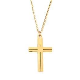 Collana personalizzata con croce a catena in acciaio inossidabile argento/oro/nero per gioielli con ciondolo semplice moda uomo donna