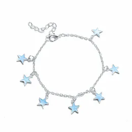 Heta modesmycken femspetsiga stjärnor Pendant Charms Anklet Chain Anklet Stars Ankel Armband