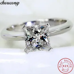 Choucong Four Claws Obiecka Pierścień 925 Sterling Silver 0.8CT Diament Zaręczyny Band Pierścienie Dla Kobiet Biżuteria