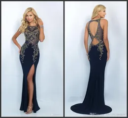 Robe de soiree New Elegant Mermaid Split Dresses Evening Wear 2019 Sleeveless Side Slit Floor Length Stones Long Corset Prom Gowns 385