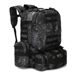 50L Tactical Plecak 4 w 1 Wojskowe Torby Wojskowe Plecak Plecak Molle Odkryty Torba sportowa Mężczyźni Camping Piesze Wycieczki Podróży Torba Climbing T191026