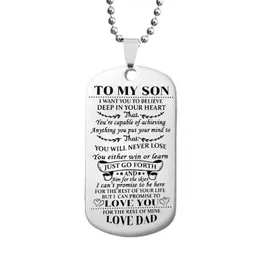 Charm Fashion Silver Models Simple TO MY DAUGHTER Son Letters Military Medals Stainless Steel Tag Choker Necklace Pendants Jewelry