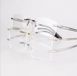 Men Business A+gold rimless optical glasses 55-18-140 Ultra-light 9123Pure-Titanium rimless frame for myopia presbyopia prescription eyewear
