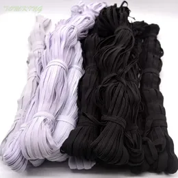 3mm/5mm/6mm/8mm/10mm/12mm Narrow sewing elastic webbing black white for cloth pants bag home tape bands sewing accessories