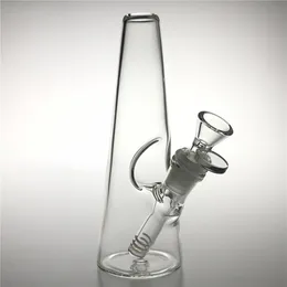 Nya 14mm kvinnliga glaskapshs bongs med 14mm manliga glasskålar Downtems Adpater Recycler Heady Triangle Glass Bong för rökning