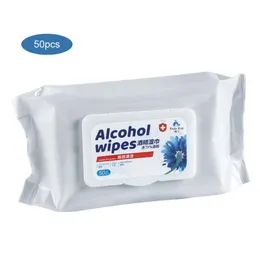 75% Alcohol Wipes 50Pcs/Bag Disinfecting Disposable Hand Wipes Cleaning Portable in stock
