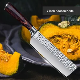 7 polegadas Chef faca faca de cozinha de aço 7CR17 inoxidável de alta qualidade Cleaver Fatia Chopping Faca Cozinhar Ferramentas Acessórios cor de madeira Handle