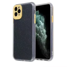 Premium Shiny Rugged Hybrid Soft TPU PC Glitter Proszek Wstrząśnięty Przezroczyste Przezroczyste obudowy do iPhone 12 11 Pro XR XS max 8 7 6s Plus