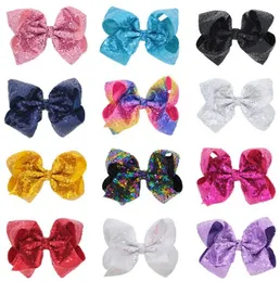 8 Inch Jojo Siwa Hair Bows Jojo Bows With Clip For Baby Children Large Sequin Bow Unicorn hair Bows GB1683