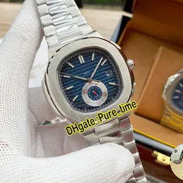Nowy 40.5mm Nautilus 5980 5980 / 1A-001 Automatyczny Zegarek D-BlueTexture Mężczyzna Bransoletka ze stali nierdzewnej Wysokiej jakości zegarki sportowe PURE_TIME p-e96
