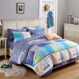 Дизайнерские кровати Утешители Bed Наборы AB Side Purple + серый комплект постельных принадлежностей Пододеящие крышки Наборы 4шт.