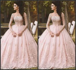 2019 Nuevos Vestidos De Fiesta De Manga Larga De Color Rosa