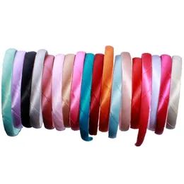 17 Colors Satin Plain Hair Hoop Children Hair Sticks Lady Plastic Headbands DIY Hair Accessories for Women Girls M2013