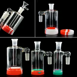 Smoking Accessories Ash Catcher with 14mm Water pipes Glass Catcher 22ML 11ML 5ML Silicone Container Reclaimer Thick Ashcatcher for Hookah Bongs