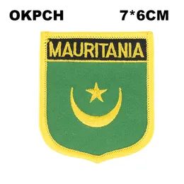 موريتانيا العلم التطريز الحديد على بقع التطريز بقع شارات للملابس PT0120-S