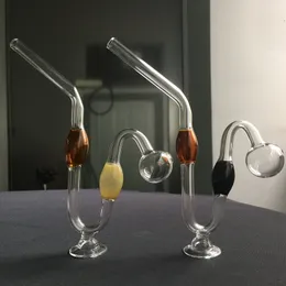 Hochwertige Glaspfeifen Schlangenartige Ölbrenner-Bongs 20 cm große, dicke Glas-Tabak-Wasserpfeifen zum Rauchen von Wasserpfeifen mit Sockel