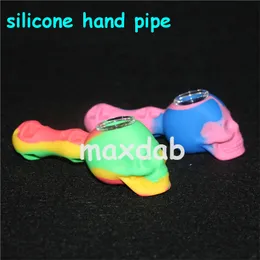 wholesale Pipa ad acqua per pipa ad acqua in silicone dal design unico Pipa per sigarette riutilizzabile con bong per sigarette con ciotola di vetro