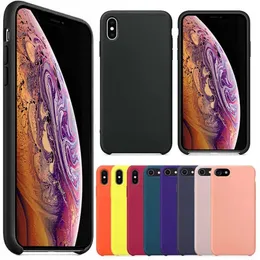 Premiumsilikonfodral för ny iPhone 15 14 13 12 Pro Max 11 XR XS 8 Plus Liquid Silicone Soft TPU Rubber Candy Color Phone Cover Case med paket