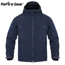 Dovire Gear Wodoodporna Kurtka taktyczna Armii Mężczyźni Kamuflaż Kurtka Wojskowa Softshell Windbreaker Winter Hooded Płaszcz Polowanie Ubrania CJ191203