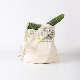 送料無料綿メッシュ食料品バッグ再利用可能なショッピングバッグ野菜フルーツ新鮮なバッグ買い物客トートショルダーバッグ洗えるホームストレージバッグ